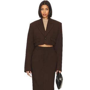 Brand new with tags! Brown crop blazer